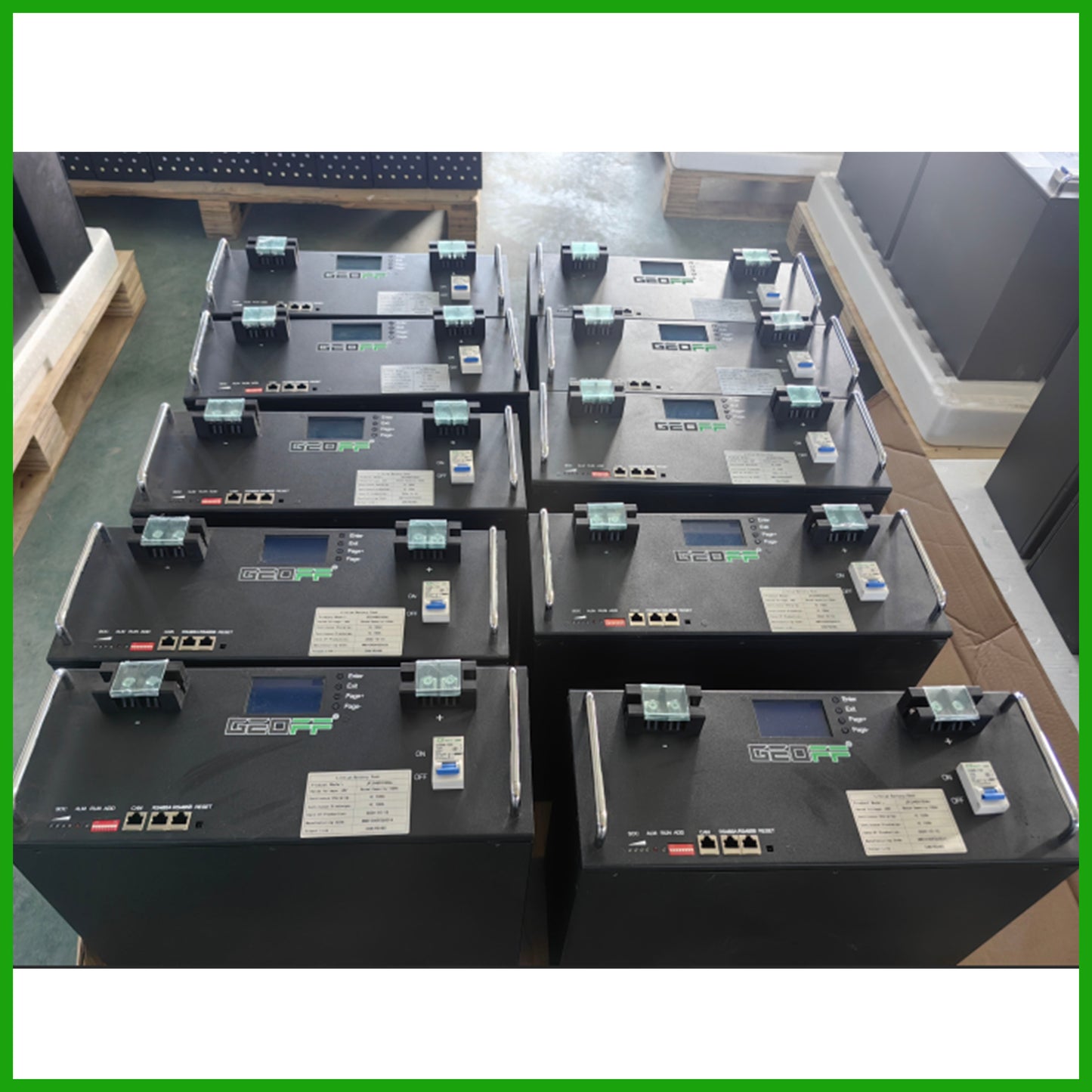 GEOFF Solar Battery 48v 51.2v 104Ah 5.32kw black Hybrid Solar Power System High Current Charging and Discharging