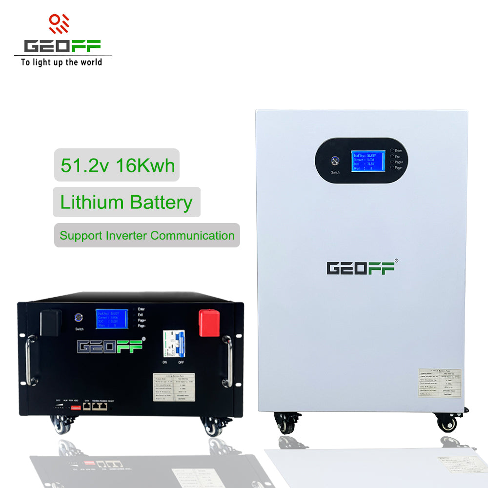 GEOFF 48V 51.2V 280AH 15kw White A new type of cell high cycle high life home energy storage solar system off-grid connection