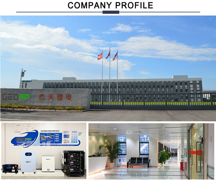 GEOFF Solar Battery 48v 51.2v 104Ah 5.32kw black Hybrid Solar Power System High Current Charging and Discharging