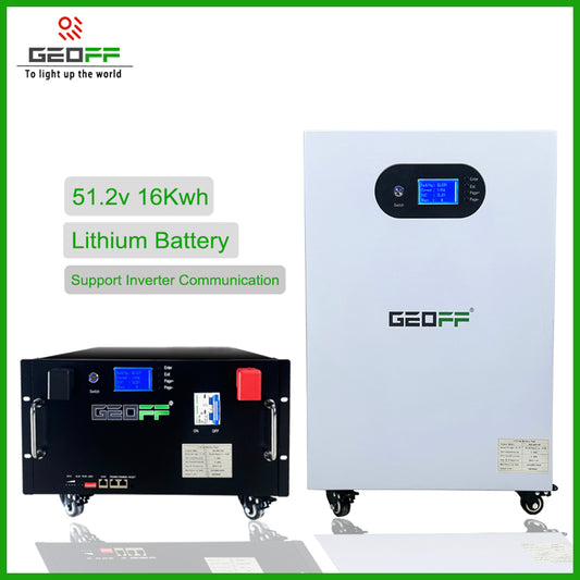 GEOFF 48V 51.2V 280AH 15kw White A new type of cell high cycle high life home energy storage solar system off-grid connection