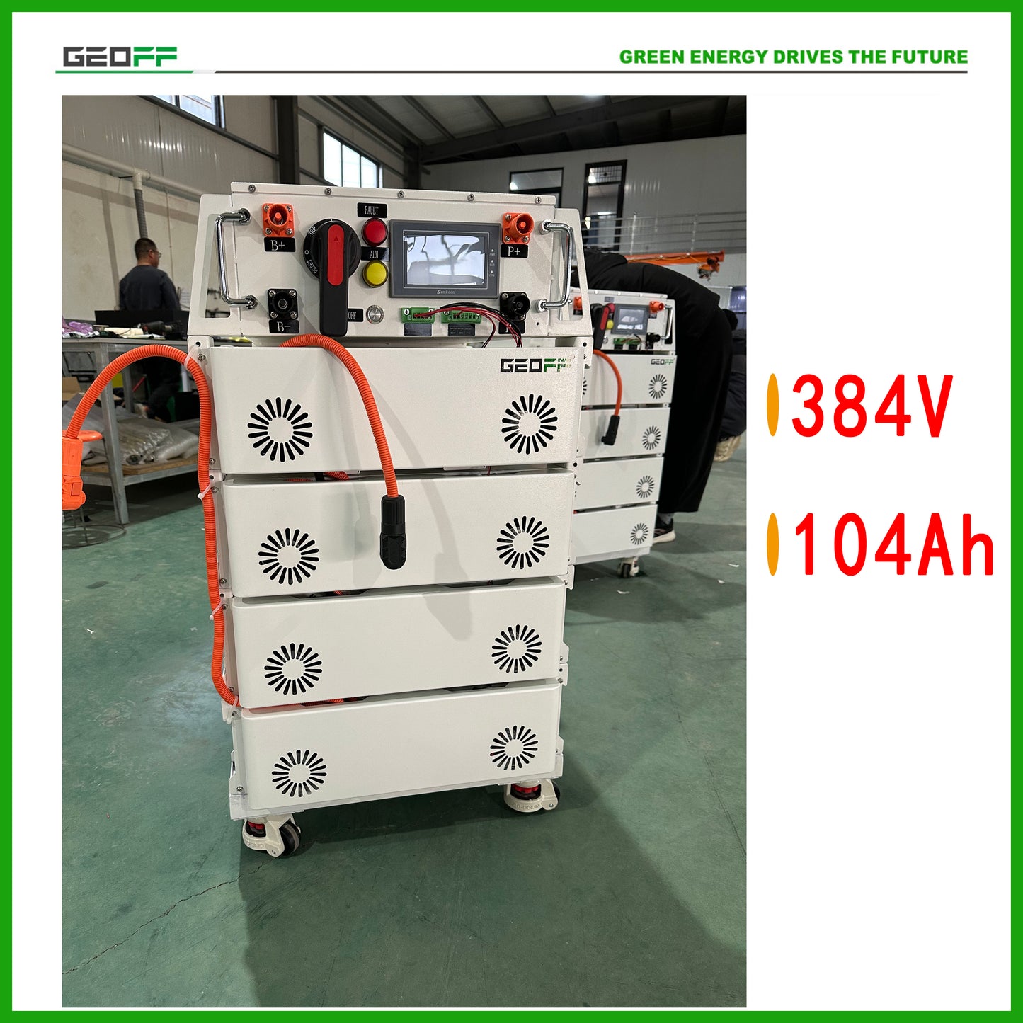 GEOFF 384v 104ah LiFePO4 Battery Stacked Solar Energy Storage System Home Energy Storage System