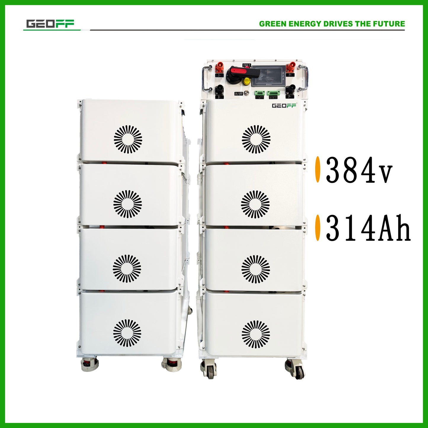 GEOFF 384v 314ah 120600KW LiFePO4 Battery Stacked Solar Energy Storage System Home Energy Storage System