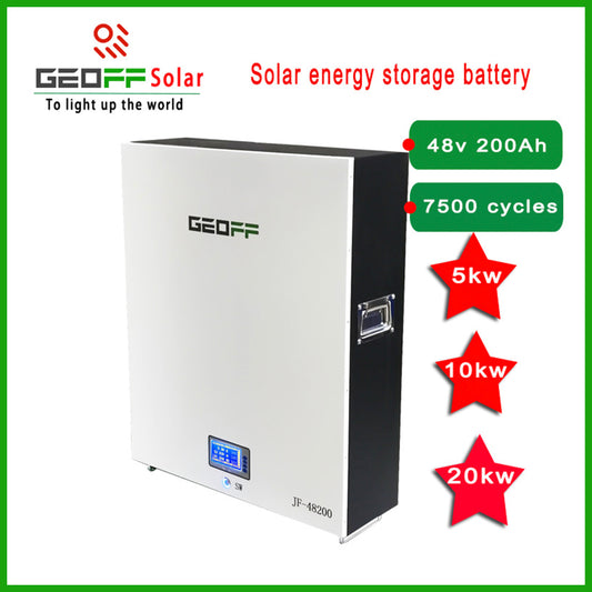 GEOFF 48V 51.2v 200Ah White 10.24kw Wall Mount home solar energy storge lithium lifepo4 battery